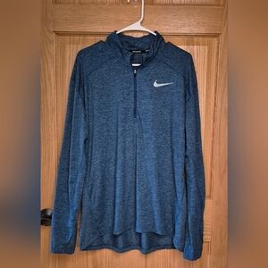 Nike Men's Large Blue Element Dri-fit Quarter-Zip Pullover EUC